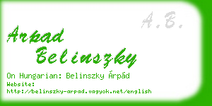 arpad belinszky business card